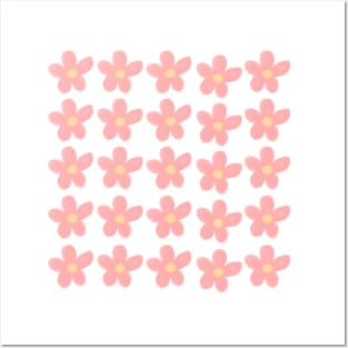 Peach flowers watercolor Posters and Art